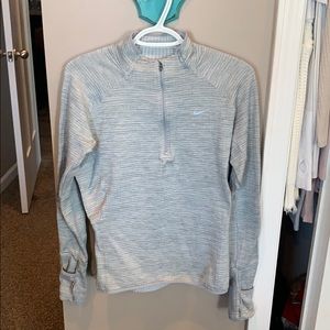 NIKE grey dri-fit zip up pullover SIZE M